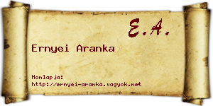 Ernyei Aranka névjegykártya