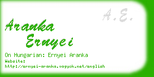 aranka ernyei business card